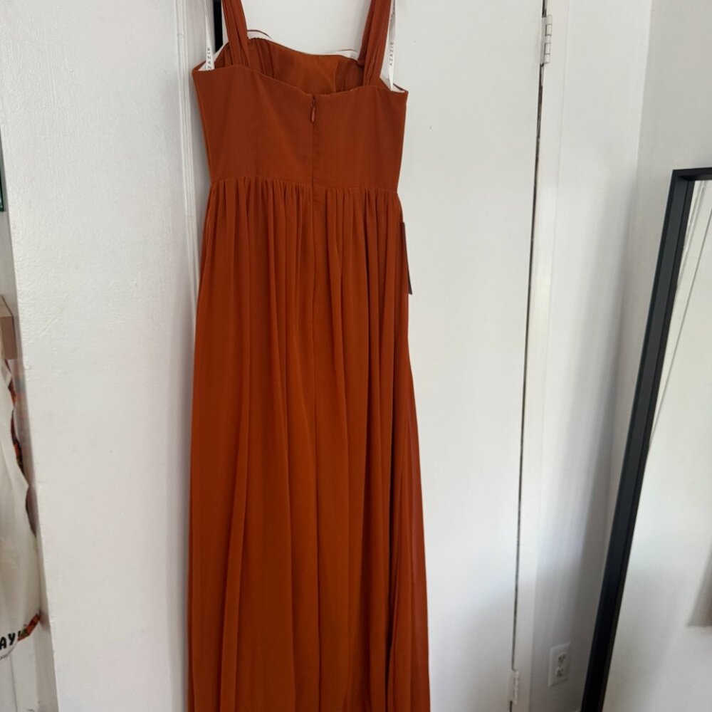 Azazie Marley Cinnamon A-Line Off the Shoulder Chiffon Convertible Dress - Picture 2 of 5